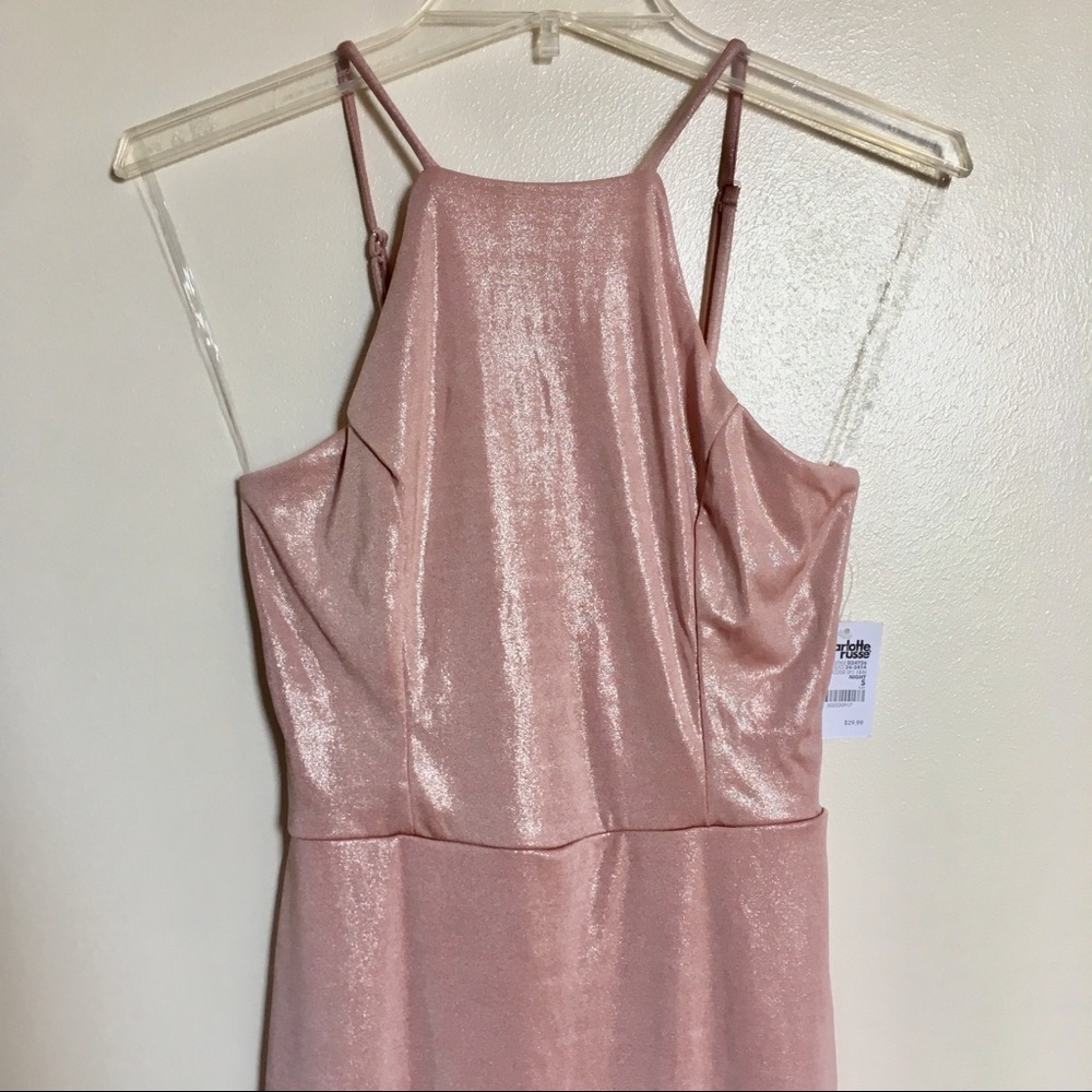 Charlotte Russe BNWT RoseGold Halter Bodycon Dress